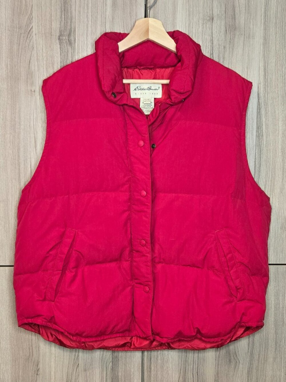 Vintage Eddie Bauer Red Goose Down Puffer Vest Womens Winter Gorpcore L Petite